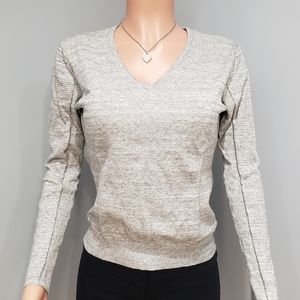 Calvin Klein • Gray Logo V Neck Sweater Sz M